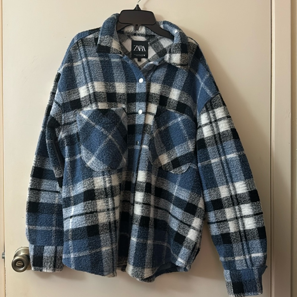 Zara Blue Plaid Shackleton Size Medium